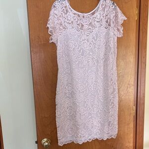 Elegant Lace Women’s Dress in Soft Pink